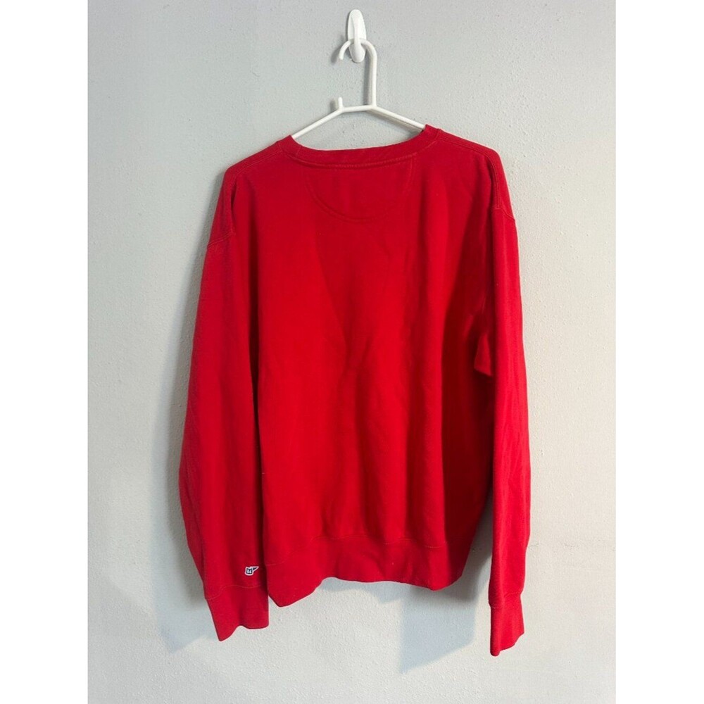 Vintage Style LMU College Sweatshirt Red Oversized Crewneck Graphic Pullover L - Picture 4 of 7